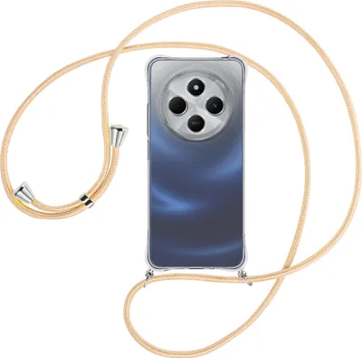 Produktbild von Handykette Backcover-Schutzhülle mit Band (Metall silberfarben) für Xiaomi Redmi 14C 4G - Goldkordel