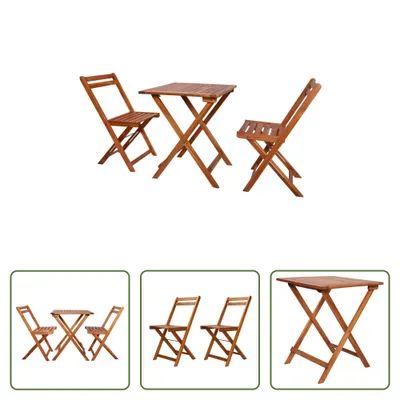 Produktbild von The Living Store 3-tlg. Bistro-Set Klappbar Massivholz Akazie