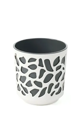 Obrázok produktu pre Obal na kvetináč DUET plastový béžovo-antracitový d25x27cm