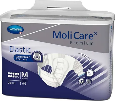 Image de Molicare Premium Slip Elastic 9 gouttes Medium - 6 paquets de 26 protections