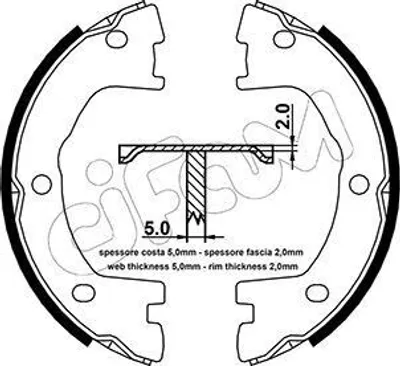 Produktbild von CIFAM 153-077 Handbremsbeläge für IVECO DAILY III Pritsche/Fahrgestell Handbremse 172,0mm