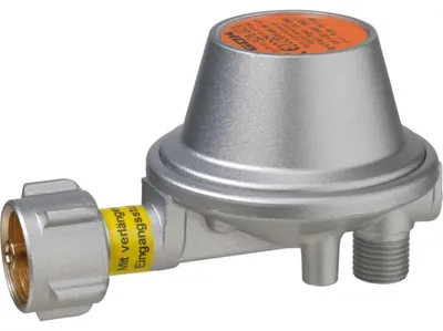 Produktbild von GOK Gasregler Caramatic BasicOne EN61 0,8 kg/h 50 mbar KLF x G1/4LH-KN 90° PRV