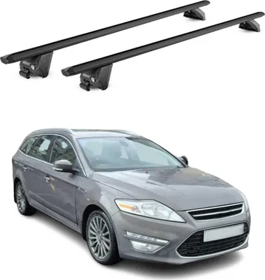 Produktbild von Dachträger Grundtäger für Ford Mondeo Kombi 2014-2022 100kg Alu Schwarz 2x ABE