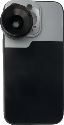 Produktbild von SYSTEM-S Makro Linse 1.1x bis 2.8x Filter mit Hülle in Schwarz für iPhone 13 Pro