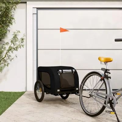 Produktbild von vidaXL Príves na bicykel Dogs Black Oxford Fabric and Iron