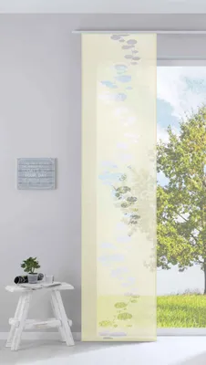 Produktbild von Moderner Flächenvorhang Raumtrenner Schiebegardine »Bubble« HxB 245x60 cm Creme aus hochwertigem Ausbrenner-Stoff mit Paneelwagen Beschwerungsstange, 85613