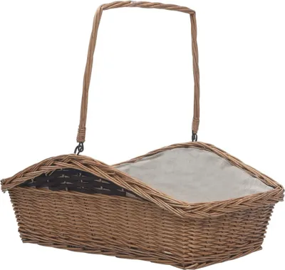 Produktbild von Holzkorb mit Tragegriff 61,5 × 46,5 × 58 cm Braun Weide