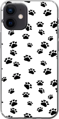 Produktbild von MuchoWow® Handyhülle Schutzhülle Hülle für Telefoonhoesje iPhone 12 Muster - Katze - Pfoten - Jungen - Mädchen - Kinder - Kind Silikon Softcase Handy Hülle - Schutzhülle