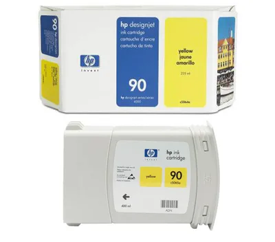 Produktbild von HP 90 Gelb DesignJet Druckerpatrone, 400 ml, HP DesignJet 4000/4500-Druckerserie, Thermal Inkjet, Gelb, C5065A, Business, Singapur