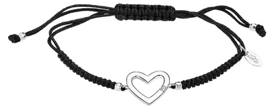 Image de Bracelet de kabbale noir avec cœur en argent LP3217-2 / 1