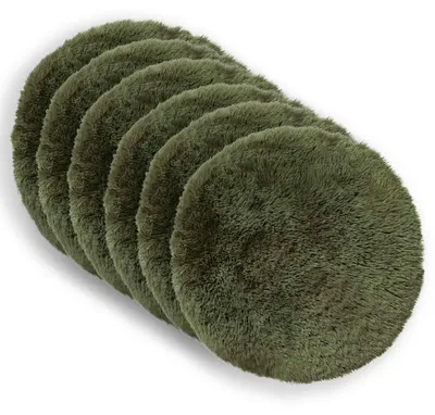 Image de vidaXL, housses de coussin, 6 pièces, HEERLEN, vert, diamètre 60 cm, en polaire