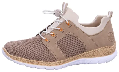 Produktbild von Rieker Damen Sneaker Gummizug Mesh Korkoptik N4290, Größe:42 EU, Farbe:Braun