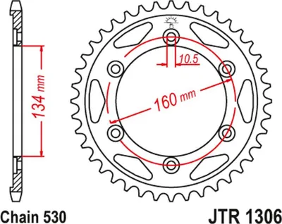 Produktbild von Jt Hinteres Ritzel 4399 42 Für Honda Cbr 1000Rr '06-'16, Cbr 900Rr '00-'03 (439942Jtzbk) (Kette 530) Farbe Schwarz