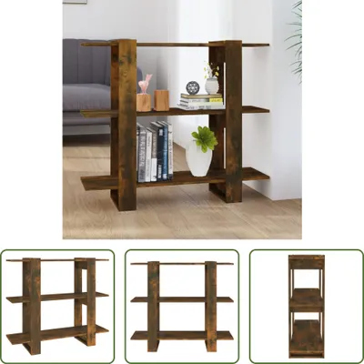 Produktbild von The Living Store Bücherregal/Raumteiler Räuchereiche 100x30x87 cm