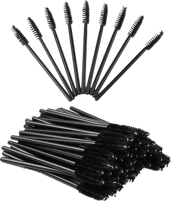 Produktbild von 300 Einweg-Wimpernbürsten, Wimpernbürstchen, Augenbrauenapplikatoren und Mascara-Make-up in Schwarz