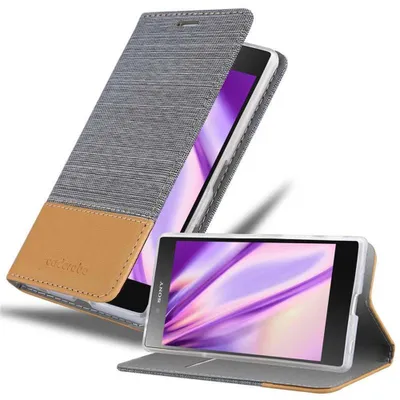 Produktbild von Cadorabo Hülle für Sony Xperia Z5 PREMIUM Schutzhülle in Grau Handy Hülle Etui Book Case Cover