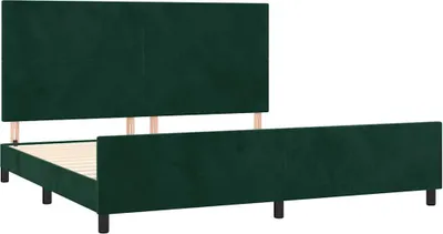 Obrázok produktu pre vidaXL Rám postele bez matraca tmavozelený 200x200 cm zamat