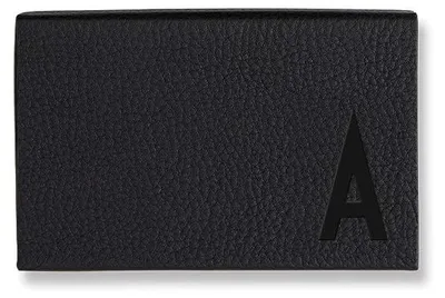 Leder Kartenhalter mit RFID-Schutz, personalisierbar, Größe D, Schwarz