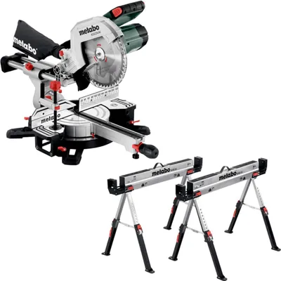 Produktbild von Metabo Kapp und Gehrungssäge KGS 254 M inkl Falt Arbeitsbock Sägebock SET MAB 82