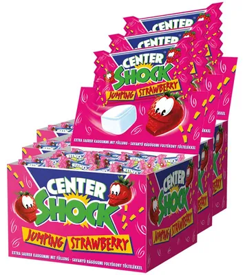 Immagine prodotto di Center Shock Jumping Strawberry Kaugummi extra sauer 400g 3er Pack