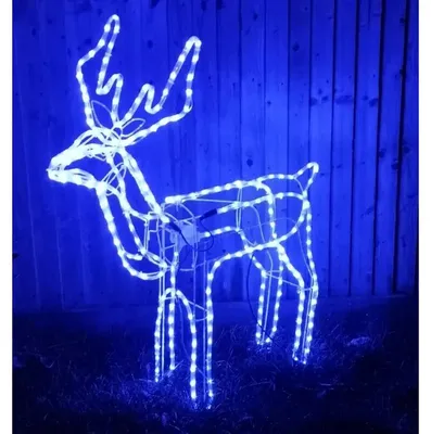 Obrázek produktu pro Foxter Vánoční LED Sob s pohyblivou hlavou, 130 cm modrá