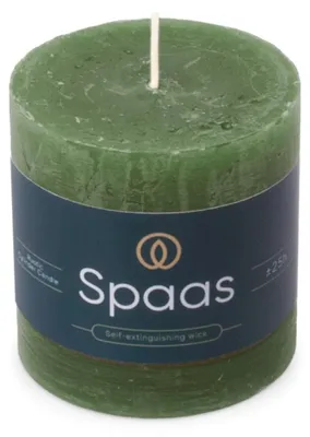 Immagine prodotto di Candela rustica a forma di tronchetto, Spaas, 70/70 mm, confezione da 25 pezzi, colore verde scuro