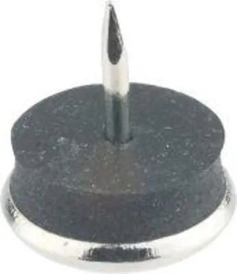 Produktbild von DRANSFELD, Gleiter rund, Durchmesser 25mm zum Einschlagen, Gummi silber vernickelt 100 Stk