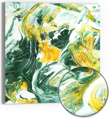 Produktbild von DEQORI Hybrid Leinwand Bild 30x30 cm 'Natürliche Harmonie' Wandbild Glas flach modern