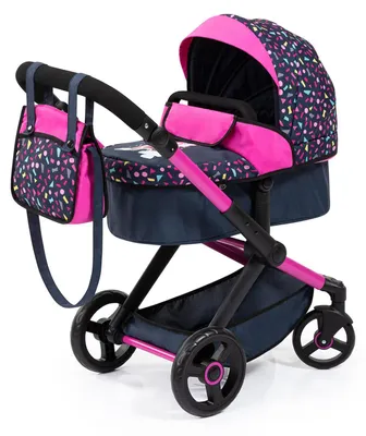 Image de Bayer Design 17080AA Xeo poussette combinée pour poupées avec sac, noir, rose, fée