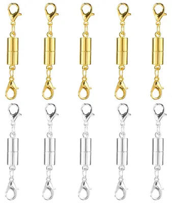 Magnetische Kettenverschlüsse, 10 Paar, Silber/Gold