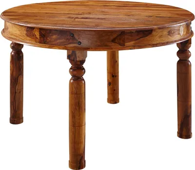 Image de MASSIVMOEBEL24 | Table à manger 140x140 Acacia laqué Miel OXFORD #0333