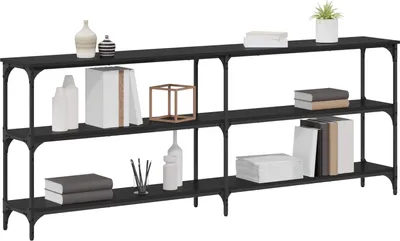Obrázok produktu pre vidaXL Konzolový stolík čierny dubový vzhľad 200 x 29 x 75 cm
