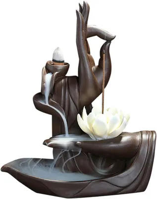 Produktbild von Räucherstäbchenhalter, Räuchergefäß, Buddha-Räucherstäbchenbrenner, Keramik-Räucherkegelbrenner, Räucherstäbchenhalter, Rückfluss-Räuchergefäß, Heimdekoration, Basteln, Geschenk