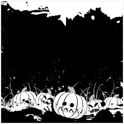 Produktbild von Wallario Möbeldesign -  Glasplatte, Schutzplatte mit Motiv - geeignet für Ikea Lack Tisch, Größe: 55 x 55 cm, Motiv: Halloween - Kürbisse und Fledermäuse in schwarz-weiß, Comic Stil