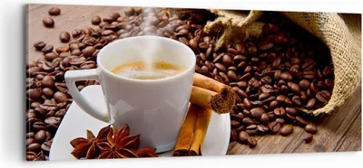 Produktbild von Bild auf Leinwand - Leinwandbild - Kaffee schwarz Frühstück Schokolade - 100x40cm - Wand Bild - Wanddeko - Leinwanddruck - Bilder - Kunstdruck - Leinwand bilder - Wandkunst - AB100x40-2152
