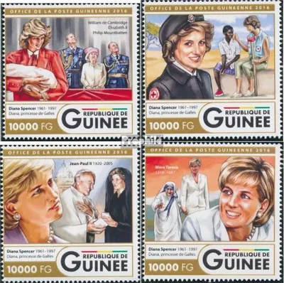 Produktbild von Briefmarken Guinea 2016 Mi 12016-12019 (kompl. Ausgabe) postfrisch Lady Diana