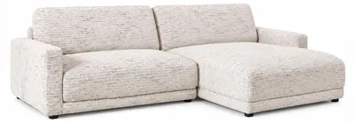 Produktbild von KAWOLA Sofa MARLIN Ecksofa Stoff cremeweiß Longchair rechts