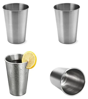 Immagine prodotto di Solidchoice - Set di 2 bicchieri in acciaio inossidabile impilabili, ideali per campeggio e attività all'aperto