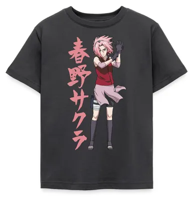 Produktbild von Spreadshirt Naruto Shippuden Cooles Design Mit Sakura Kinder T-Shirt, 110/116 (5-6 Jahre), Dunkelgrau