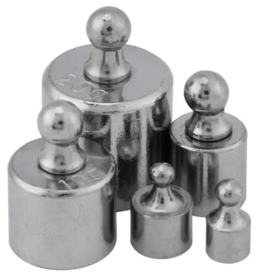 Kalibriergewichte-Set, 5-teilig, verchromt, ±0,003 g, 1–20 g