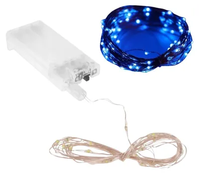 Zdjęcie produktu dla Lampki Druciki Led 2M Niebieskie Na Bateriach