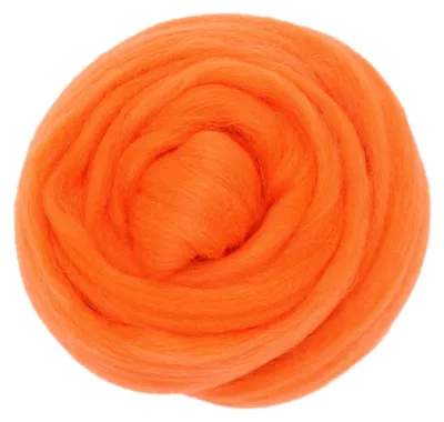 Produktbild von Filzwolle 20g feiner Kammzug Schafwolle (Merino) 21mic Orange-20g