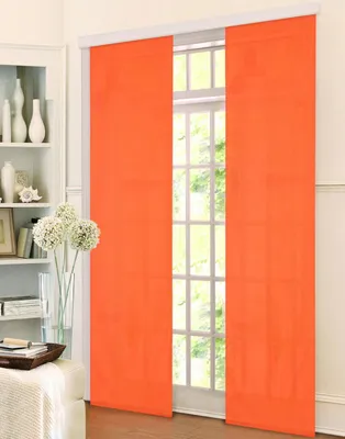 Schiebegardine orange, blickdicht matt, 60x245 cm, mit Paneelwagen