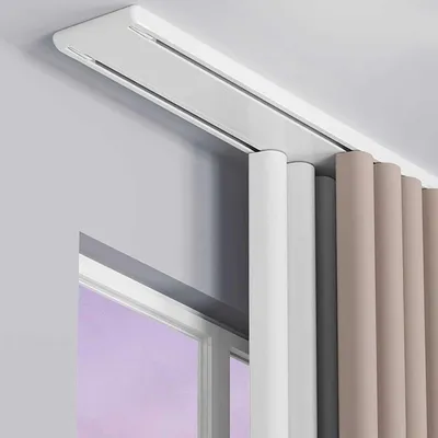 Zdjęcie produktu dla Podwójna listwa karniszowa aluminiowa, montaż sufitowy, biała, 1,8 m
