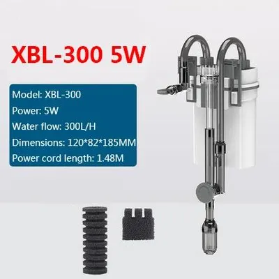 Immagine prodotto di Filtro per acquari - XBL-300, filtro esterno a cascata - 5W - Funzionamento silenzioso - Montaggio a parete - Adatto per piccoli acquari - Spina EU, 220–240V