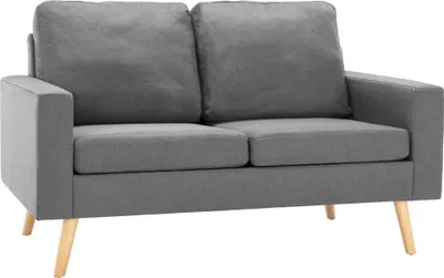Produktbild von vidaXL 2-Sitzer-Sofa Hellgrau Stoff
