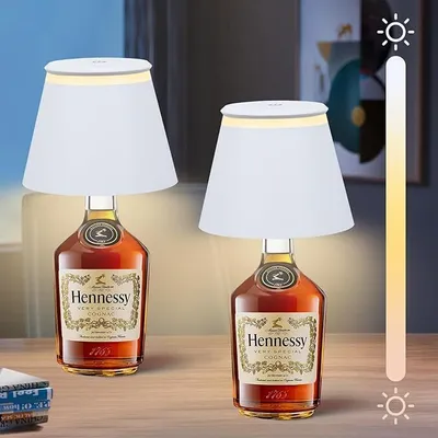 Produktbild von 2er Kabellose dimmbare LED-Weinflaschenleuchte, 3 Dimmmodi, USB-Aufladung, Touch-Steuerung, 4000 mAh, geeignet für Schlafzimmer, Restaurants, Weiß