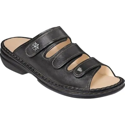 Produktbild von Finn Comfort, Menorca-Soft, Damen Pantolette, Soft-Fußbettung, Atlantic,  - Damenschuhe Pantolette /  Zehentrenner, Schwarz