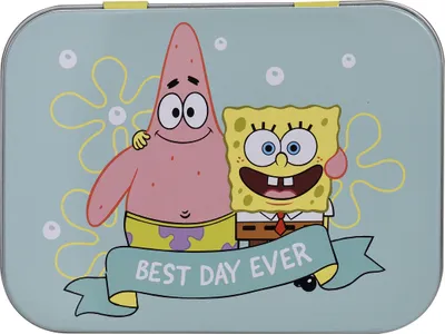 Produktbild von SpongeBob Kinderpflaster Lizensiertes Produkt - Metall-Box - 24 Pflaster - Schönes Design Pflaster Aufbewahrungsbox für Kinder - 1 Box