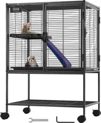 Obrázok produktu pre Klietka pre malé zvieratá 2-úrovňová rampa na klietku pre fretky 610x440x865mm
